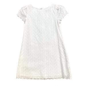 NEW MARIA CASERO girls embroidered shift dress in white